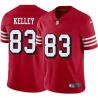 Red Throwback Gorden Kelley 49ers Jersey Custom Sewn-on Patches Mens Womens Youth