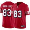 Red Throwback Pat O'Donahue 49ers Jersey Custom Sewn-on Patches Mens Womens Youth