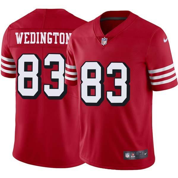 Red Throwback Connor Wedington 49ers Jersey Custom Sewn-on Patches Mens Womens Youth