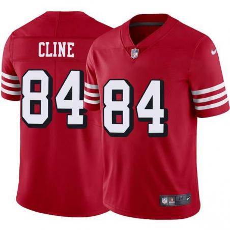 Red Throwback Tony Cline 49ers Jersey Custom Sewn-on Patches Mens Womens Youth