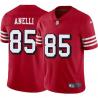 Red Throwback Mark Anelli 49ers Jersey Custom Sewn-on Patches Mens Womens Youth