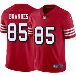 Red Throwback John Brandes 49ers Jersey Custom Sewn-on Patches Mens Womens Youth