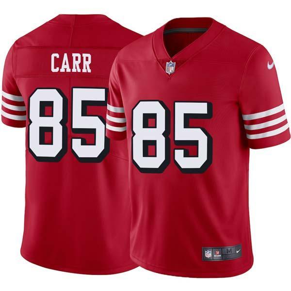 Red Throwback Eddie Carr 49ers Jersey Custom Sewn-on Patches Mens Womens Youth