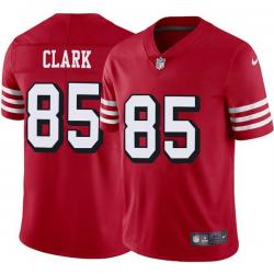 Red Throwback Greg Clark 49ers Jersey Custom Sewn-on Patches Mens Womens Youth