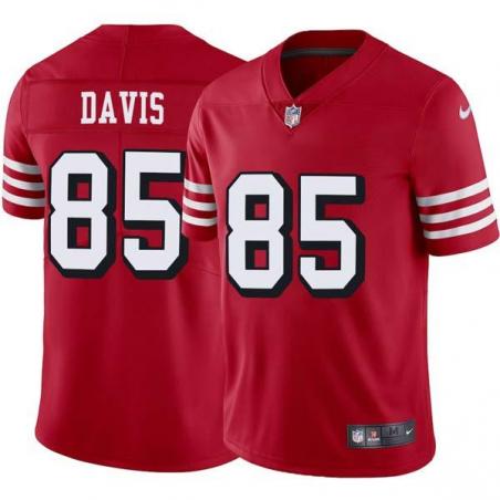 Red Throwback Vernon Davis 49ers Jersey Custom Sewn-on Patches Mens Womens Youth