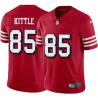 Red Throwback George Kittle 49ers Jersey Custom Sewn-on Patches Mens Womens Youth