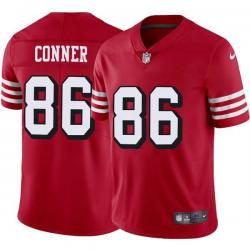 Red Throwback Clyde Conner 49ers Jersey Custom Sewn-on Patches Mens Womens Youth