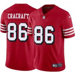 Red Throwback River Cracraft 49ers Jersey Custom Sewn-on Patches Mens Womens Youth