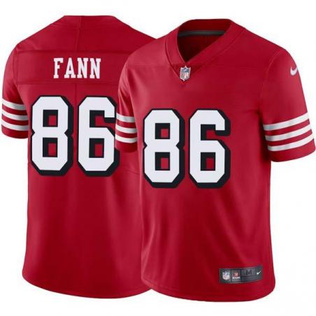 Red Throwback Chad Fann 49ers Jersey Custom Sewn-on Patches Mens Womens Youth