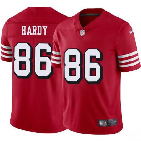 Red Throwback Kevin Hardy 49ers Jersey Custom Sewn-on Patches Mens Womens Youth