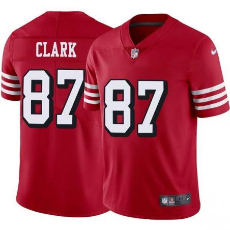 Red Throwback Dwight Clark 49ers Jersey Custom Sewn-on Patches Mens Womens Youth