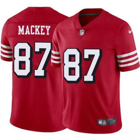 Red Throwback Dee Mackey 49ers Jersey Custom Sewn-on Patches Mens Womens Youth