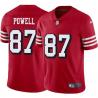 Red Throwback Charley Powell 49ers Jersey Custom Sewn-on Patches Mens Womens Youth