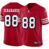 Red Throwback Pete Schabarum 49ers Jersey Custom Sewn-on Patches Mens Womens Youth