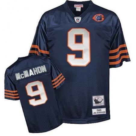 Jim McMahon Chicago Football Jersey - Chicago #9 Football Jersey(Navy Throwback with Bear Patch)