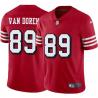 Red Throwback Bob Van Doren 49ers Jersey Custom Sewn-on Patches Mens Womens Youth