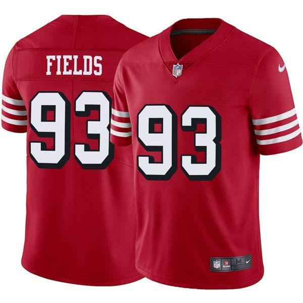 Red Throwback Ronald Fields 49ers Jersey Custom Sewn-on Patches Mens Womens Youth