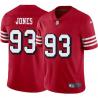 Red Throwback Chris Jones 49ers Jersey Custom Sewn-on Patches Mens Womens Youth