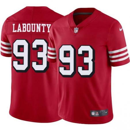 Red Throwback Matt LaBounty 49ers Jersey Custom Sewn-on Patches Mens Womens Youth