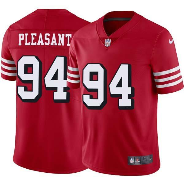 Red Throwback Anthony Pleasant 49ers Jersey Custom Sewn-on Patches Mens Womens Youth