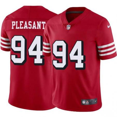 Red Throwback Anthony Pleasant 49ers Jersey Custom Sewn-on Patches Mens Womens Youth