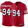 Red Throwback Dana Stubblefield 49ers Jersey Custom Sewn-on Patches Mens Womens Youth