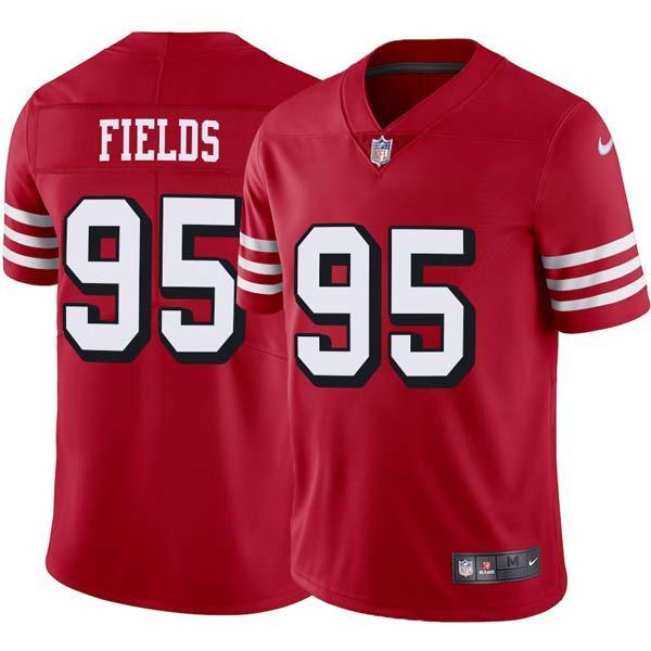 Red Throwback Ronald Fields 49ers Jersey Custom Sewn-on Patches Mens Womens Youth