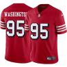 Red Throwback Marvin Washington 49ers Jersey Custom Sewn-on Patches Mens Womens Youth