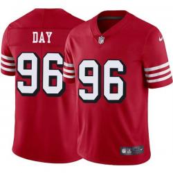 Red Throwback Sheldon Day 49ers Jersey Custom Sewn-on Patches Mens Womens Youth