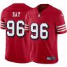 Red Throwback Sheldon Day 49ers Jersey Custom Sewn-on Patches Mens Womens Youth