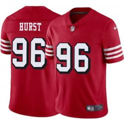 Red Throwback Maurice Hurst Jr. 49ers Jersey Custom Sewn-on Patches Mens Womens Youth