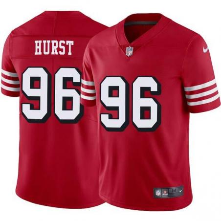 Red Throwback Maurice Hurst Jr. 49ers Jersey Custom Sewn-on Patches Mens Womens Youth