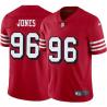 Red Throwback Datone Jones 49ers Jersey Custom Sewn-on Patches Mens Womens Youth