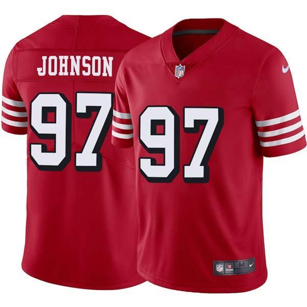 Red Throwback Gary Johnson 49ers Jersey Custom Sewn-on Patches Mens Womens Youth