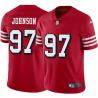 Red Throwback Gary Johnson 49ers Jersey Custom Sewn-on Patches Mens Womens Youth