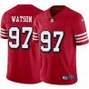 Red Throwback Dekoda Watson 49ers Jersey Custom Sewn-on Patches Mens Womens Youth