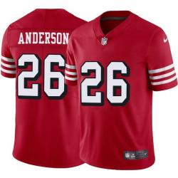 Red Throwback William Anderson 49ers Jersey Custom Sewn-on Patches Mens Womens Youth