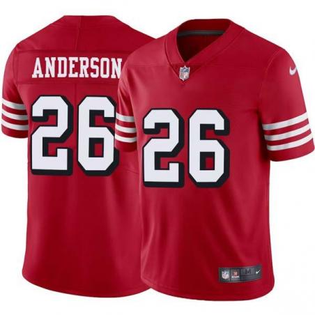 Red Throwback William Anderson 49ers Jersey Custom Sewn-on Patches Mens Womens Youth