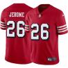 Red Throwback Lorenzo Jerome 49ers Jersey Custom Sewn-on Patches Mens Womens Youth