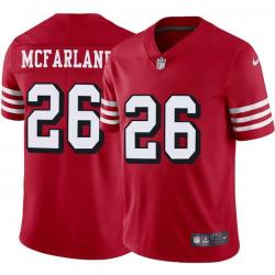 Red Throwback Kay McFarland 49ers Jersey Custom Sewn-on Patches Mens Womens Youth