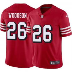 Red Throwback Rod Woodson 49ers Jersey Custom Sewn-on Patches Mens Womens Youth