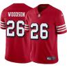 Red Throwback Rod Woodson 49ers Jersey Custom Sewn-on Patches Mens Womens Youth