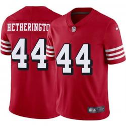 Red Throwback Chris Hetherington 49ers Jersey Custom Sewn-on Patches Mens Womens Youth