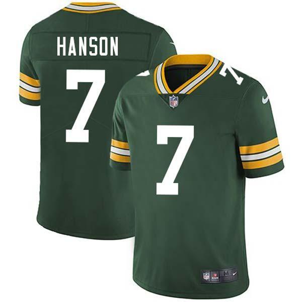 Green Chris Hanson Packers Jersey Custom Sewn-on Patches Mens Womens Youth