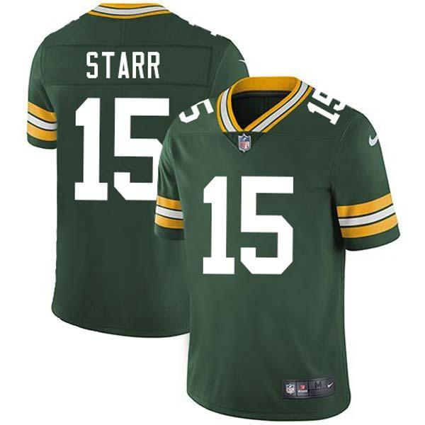 Green Bart Starr Packers Jersey Custom Sewn-on Patches Mens Womens Youth