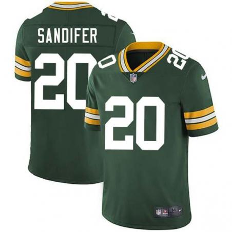 Green Dan Sandifer Packers Jersey Custom Sewn-on Patches Mens Womens Youth