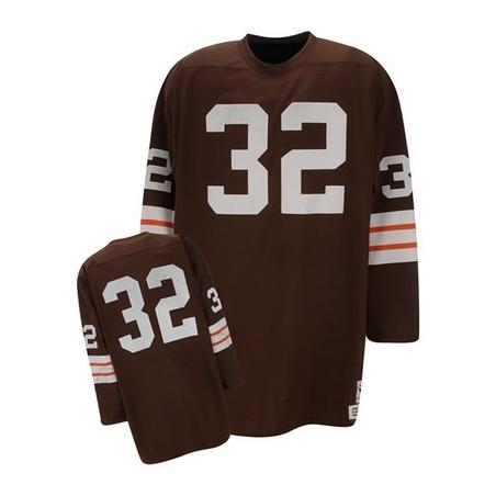 Jim Brown Cleveland Football Jersey - Cleveland #32 Football Jersey(Brown Throwback Long sleeves)