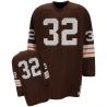 Jim Brown Cleveland Football Jersey - Cleveland #32 Football Jersey(Brown Throwback Long sleeves)