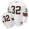 Jim Brown Cleveland Football Jersey - Cleveland #32 Football Jersey(White Throwback Long sleeves)