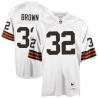 Jim Brown Cleveland Football Jersey - Cleveland #32 Football Jersey(White Throwback Short sleeves)